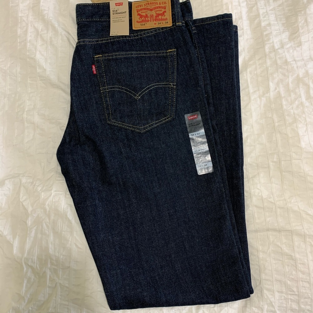 NWT men’s Levi’s 514 Dark Wash 34x34